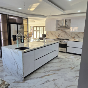 Modern Marble White Kitchen