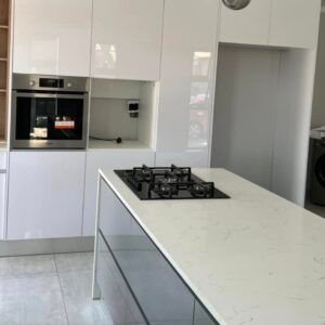 Contemporary White & Natural Wood Kitchen