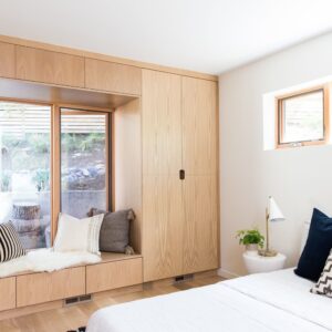 Natural Wood Bedroom Built-In